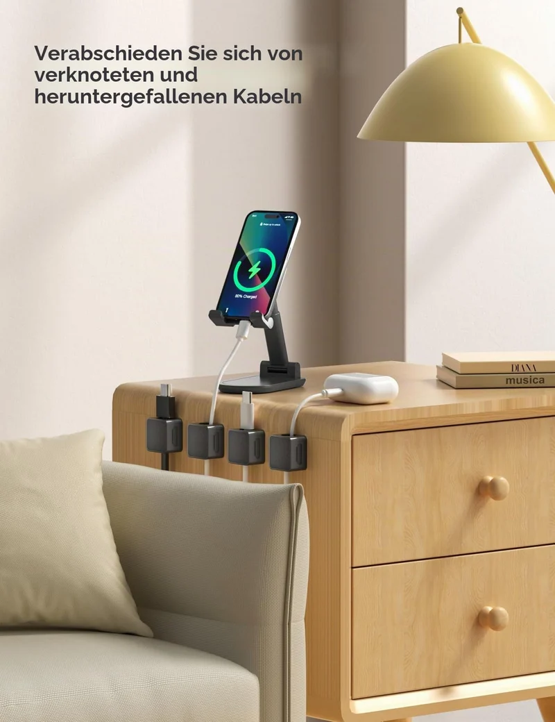 20 Stück Kabelhalter Kabelclips, Kabel Organizer - [Einhand-Bedienung] Feder Kabelklemmen Selbstklebend, Kabelorganizer für Schreibtisch/Wand, Kabelmanagement für Netzkabel, HDMI,
