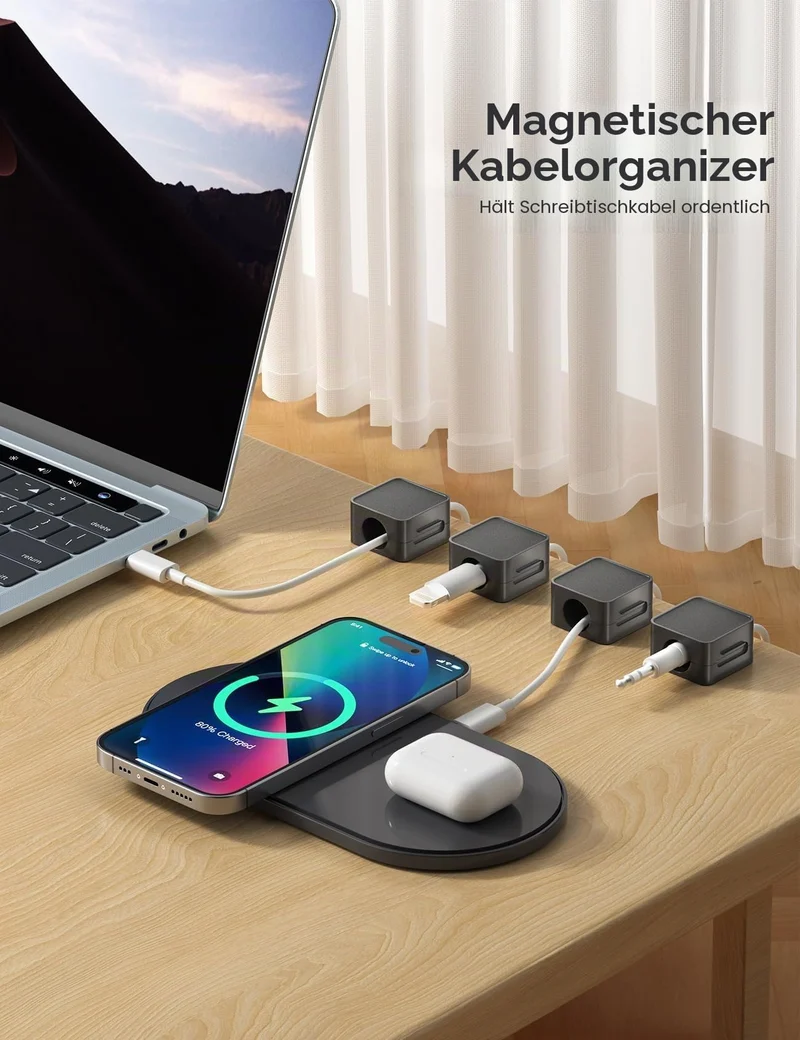 20 Stück Kabelhalter Kabelclips, Kabel Organizer - [Einhand-Bedienung] Feder Kabelklemmen Selbstklebend, Kabelorganizer für Schreibtisch/Wand, Kabelmanagement für Netzkabel, HDMI,