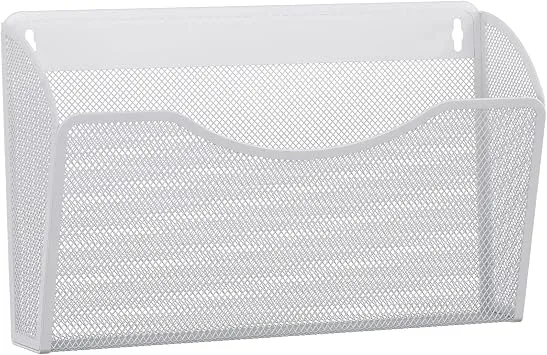 EasyPAG Metall Querformat A4 Zeitschriftenhalter Wand Zeitschriften Wandhalter Aktenablage Dokumentenhalter Hängend Magazin Organizer,Weiß