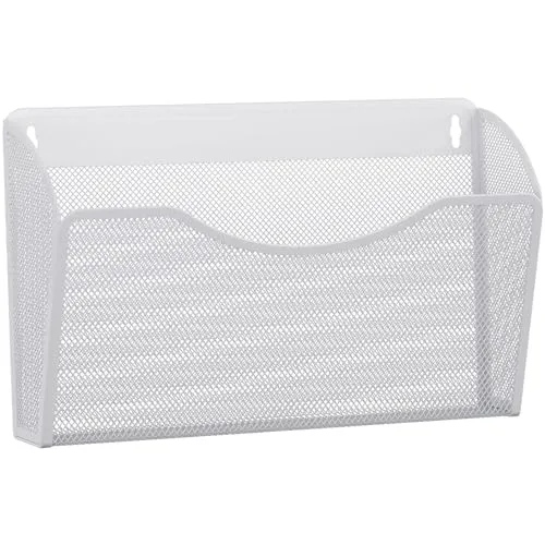 EasyPAG Metall Querformat A4 Zeitschriftenhalter Wand Zeitschriften Wandhalter Aktenablage Dokumentenhalter Hängend Magazin Organizer,Weiß