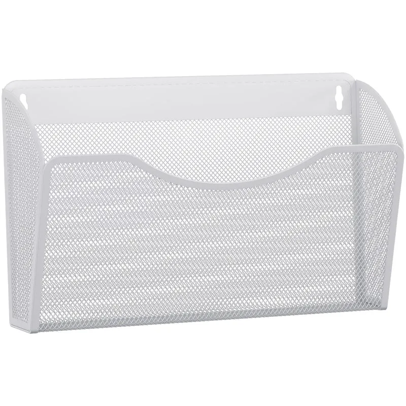EasyPAG Metall Querformat A4 Zeitschriftenhalter Wand Zeitschriften Wandhalter Aktenablage Dokumentenhalter Hängend Magazin Organizer,Weiß
