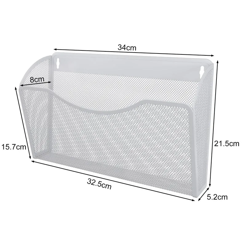 EasyPAG Metall Querformat A4 Zeitschriftenhalter Wand Zeitschriften Wandhalter Aktenablage Dokumentenhalter Hängend Magazin Organizer,Weiß