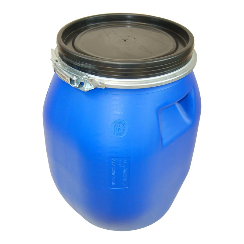 Siepe Deckelfass 30 Liter Behälter Tonne Fass Spannverschluss, HDPE, Rund, Blau