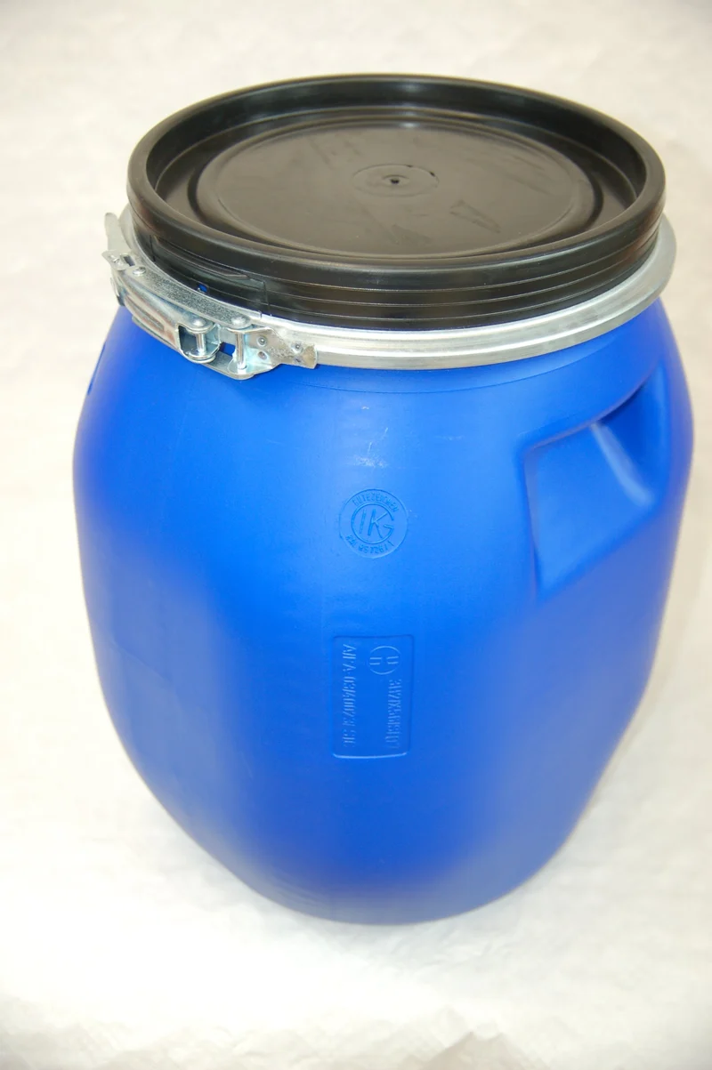 Siepe Deckelfass 30 Liter Behälter Tonne Fass Spannverschluss, HDPE, Rund, Blau