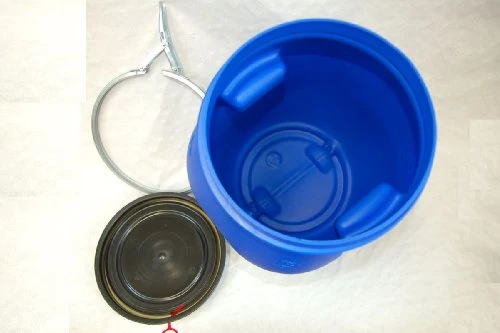 Siepe Deckelfass 30 Liter Behälter Tonne Fass Spannverschluss, HDPE, Rund, Blau