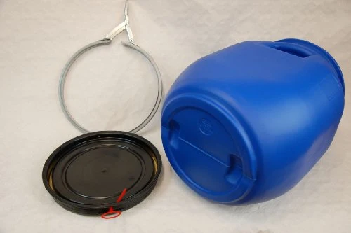 Siepe Deckelfass 30 Liter Behälter Tonne Fass Spannverschluss, HDPE, Rund, Blau