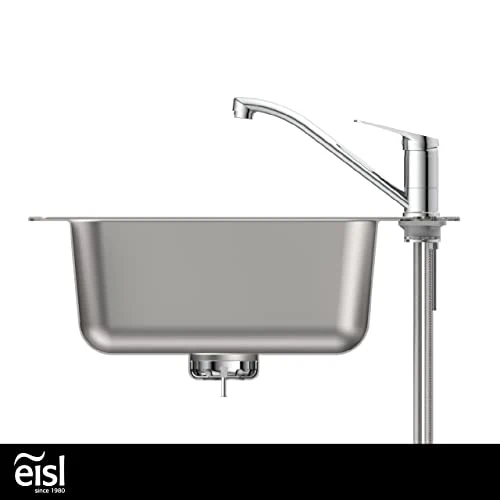 EISL Spültischarmatur SPEED, 360° schwenkbarer Wasserhahn Küche, ideale Küchenarmatur für Doppelspülbecken, Einhebelmischer Chrom, NI182SCR
