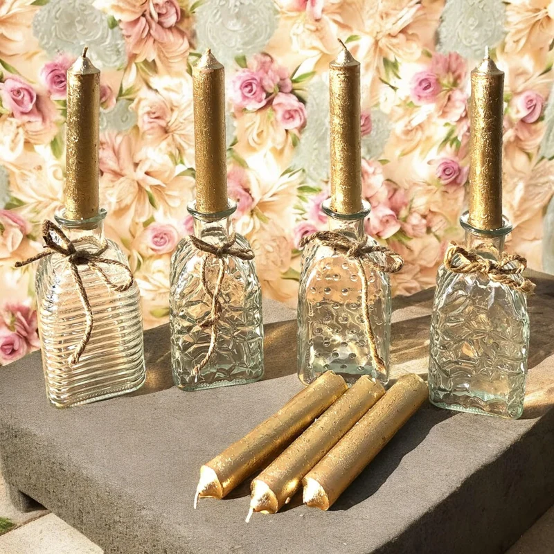 Annastore 12 x kleine Vasen aus Glas Vintage - H 13,5 cm - Ø 6,5 cm
