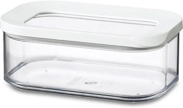 Mepal Transparente Vorratsdosen mit Deckel - Lebensmittelbehälter Rechteckige - Küchenorganizer & Aufbewahrungsbox aus Kunststoff - Vorratsbehälter Luftdicht & Stapelbar - 425 ml - White