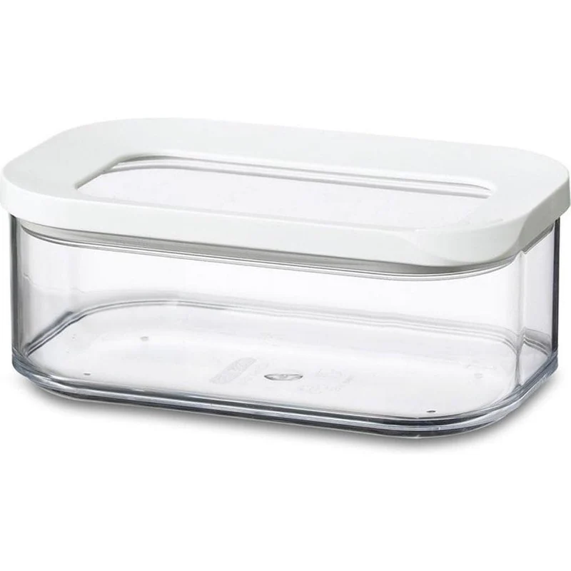 Mepal Transparente Vorratsdosen mit Deckel - Lebensmittelbehälter Rechteckige - Küchenorganizer & Aufbewahrungsbox aus Kunststoff - Vorratsbehälter Luftdicht & Stapelbar - 425 ml - White