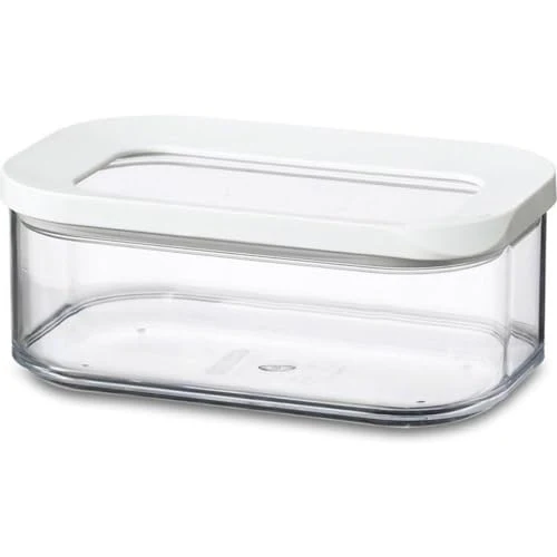 Mepal Transparente Vorratsdosen mit Deckel - Lebensmittelbehälter Rechteckige - Küchenorganizer & Aufbewahrungsbox aus Kunststoff - Vorratsbehälter Luftdicht & Stapelbar - 425 ml - White