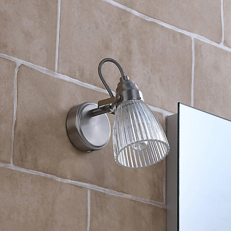 Lindby Wandleuchte, Wandlampe Bad Kara (spritzwassergeschützt (Modern) in Alu aus Glas (1 flammig G9) - Wandleuchten Spiegelleuchte Badezimmer Wandbeleuchtung Badezimmerleuchte