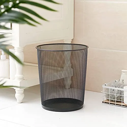 4 Stück Papierkörbe aus Drahtgeflecht, 9 L, Schwarz, für Büro