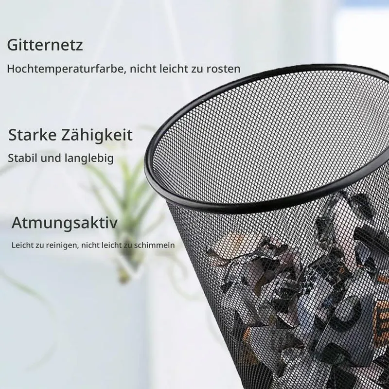 4 Stück Papierkörbe aus Drahtgeflecht, 9 L, Schwarz, für Büro