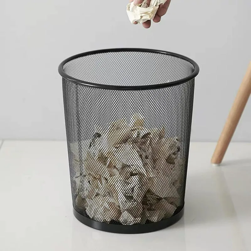 4 Stück Papierkörbe aus Drahtgeflecht, 9 L, Schwarz, für Büro
