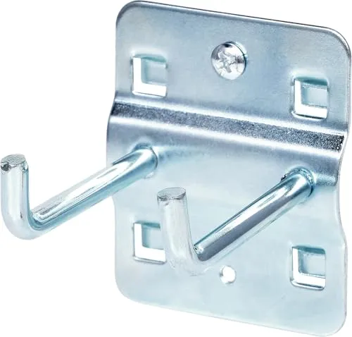 KS Tools 860.0817 Doppelter Werkzeughalter mit senkrechtem Hakenende, Ø 6 mm, 50mm, Grau