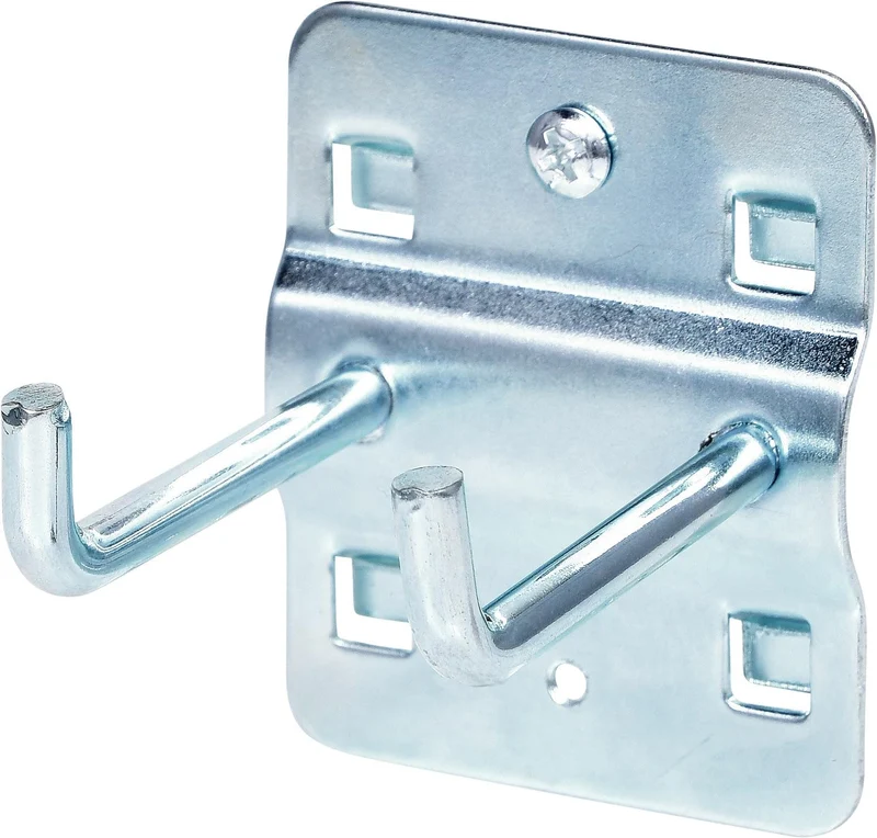 KS Tools 860.0817 Doppelter Werkzeughalter mit senkrechtem Hakenende, Ø 6 mm, 50mm, Grau