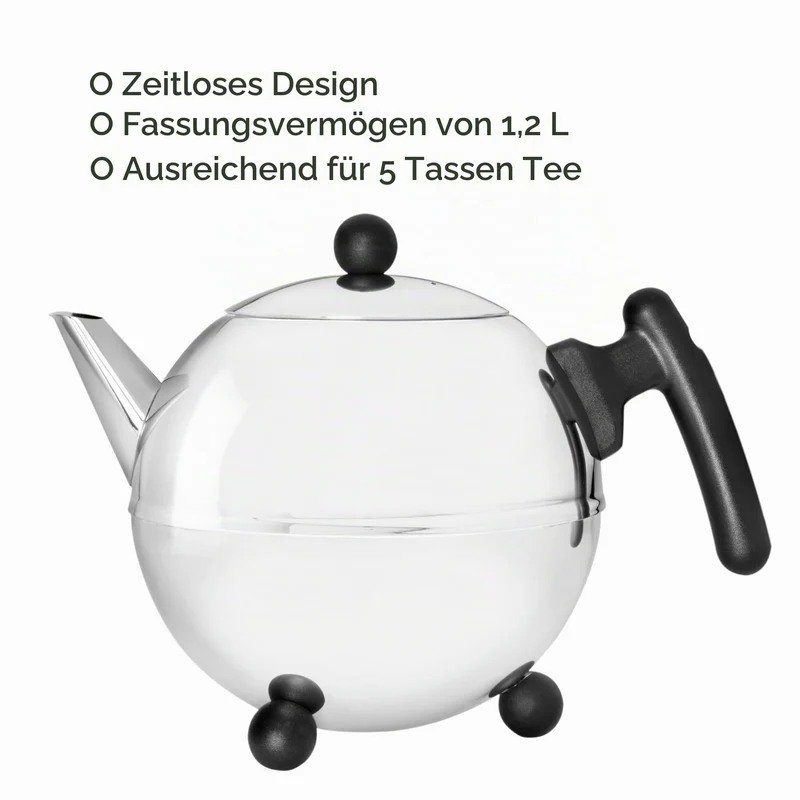 Bredemeijer Teekanne 1.5 L matt schwarz doppelwandig Duet Bella Ronde