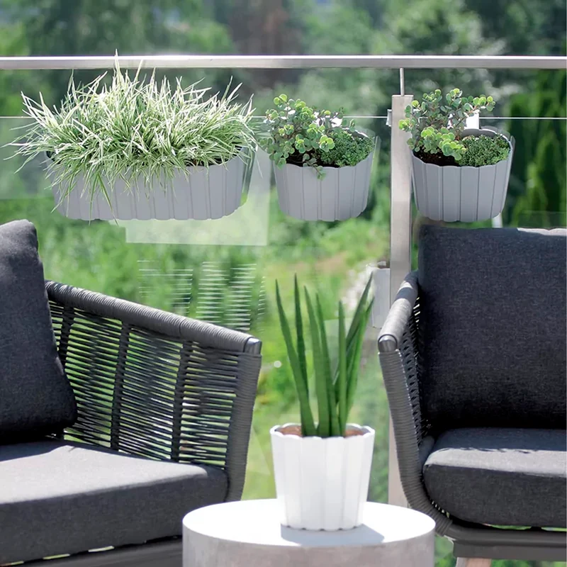 Prosperplast Boardee Hook Blumenkasten Balkonkasten Blumentopf Pflanzkasten 4,9L 383x212x130mm (Anthrazit)