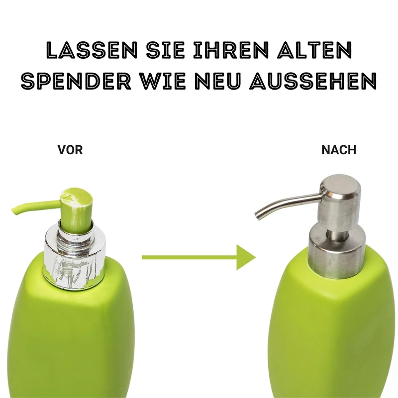 Seifenspender Pumpkopf, Ersatz 28 mm Gewinde, Edelstahl, 2er-Pack