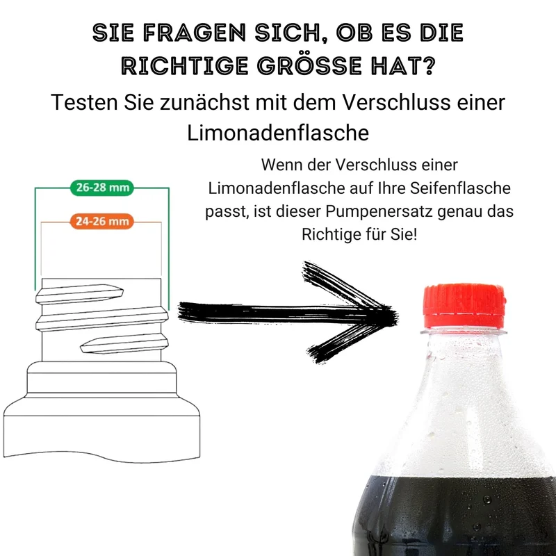 Seifenspender Pumpkopf, Ersatz 28 mm Gewinde, Edelstahl, 2er-Pack