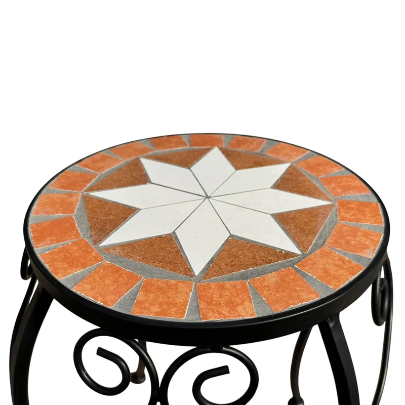 DanDiBo Blumenständer Mosaik Rund 3er Set 12014 Pflanzenständer für Draußen Blumenhocker Outdoor Beistelltisch Pflanzenhocker