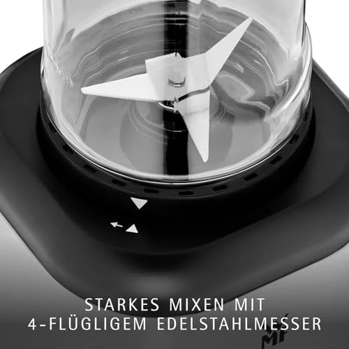 WMF Kult X Mix & Go Mini Smoothie Maker, Standmixer, Blender elektrisch, Shake Mixer 300 Watt Leistung, Tritan-Kunststoff Flasche 600ml, auslaufsicherer Schraubdeckel, rutschfeste Füße, Silber/Schwarz