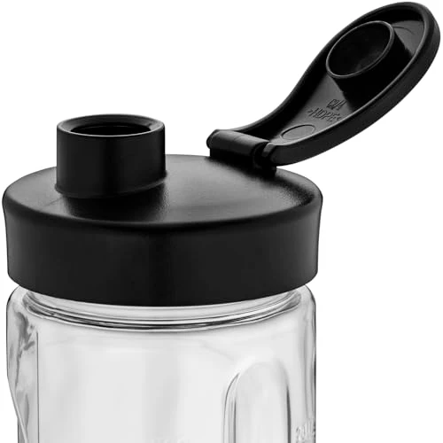 WMF Kult X Mix & Go Mini Smoothie Maker, Standmixer, Blender elektrisch, Shake Mixer 300 Watt Leistung, Tritan-Kunststoff Flasche 600ml, auslaufsicherer Schraubdeckel, rutschfeste Füße, Silber/Schwarz