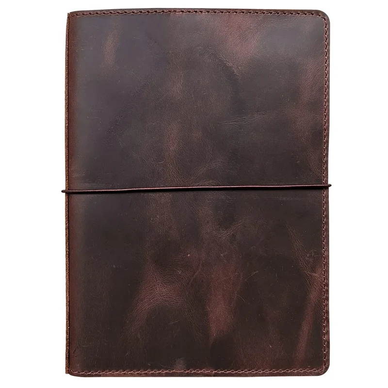 newestor Travelers Notebook Cover with Inner Pockets, Card Slots and Pen Holder, A5, Dark Brown
