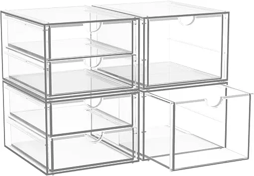 Schreibtisch Organizer mit 6-Schubladen, Acryl Schubladenbox
