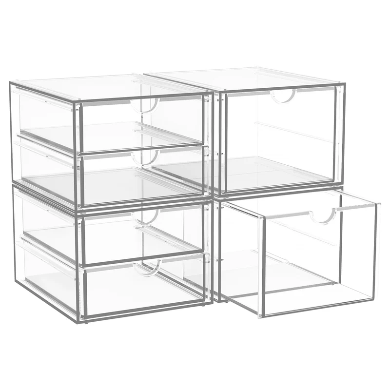 Schreibtisch Organizer mit 6-Schubladen, Acryl Schubladenbox