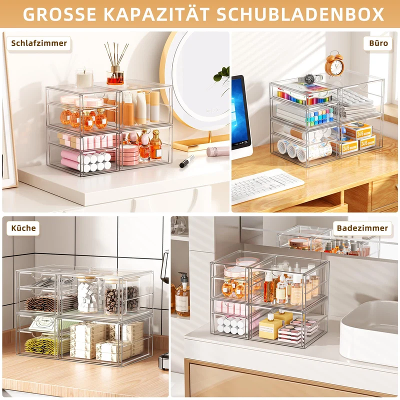 Schreibtisch Organizer mit 6-Schubladen, Acryl Schubladenbox