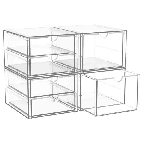 Schreibtisch Organizer mit 6-Schubladen, Acryl Schubladenbox
