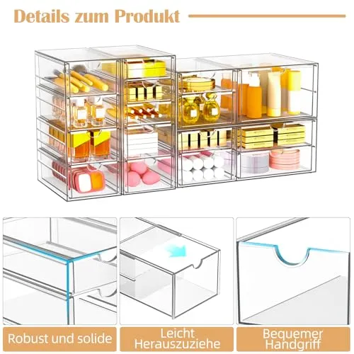 Schreibtisch Organizer mit 6-Schubladen, Acryl Schubladenbox