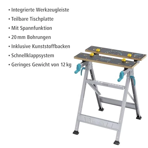 wolfcraft Master 200 Spann- & Werktisch - Klappbarer Spanntisch 180 kg