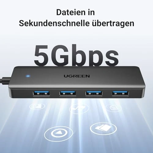 UGREEN 4-Port USB 3.0 Hub USB Verteiler Multiport Adapter 5Gbps (15cm)