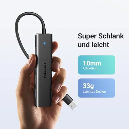 UGREEN 4-Port USB 3.0 Hub USB Verteiler Multiport Adapter 5Gbps (15cm)