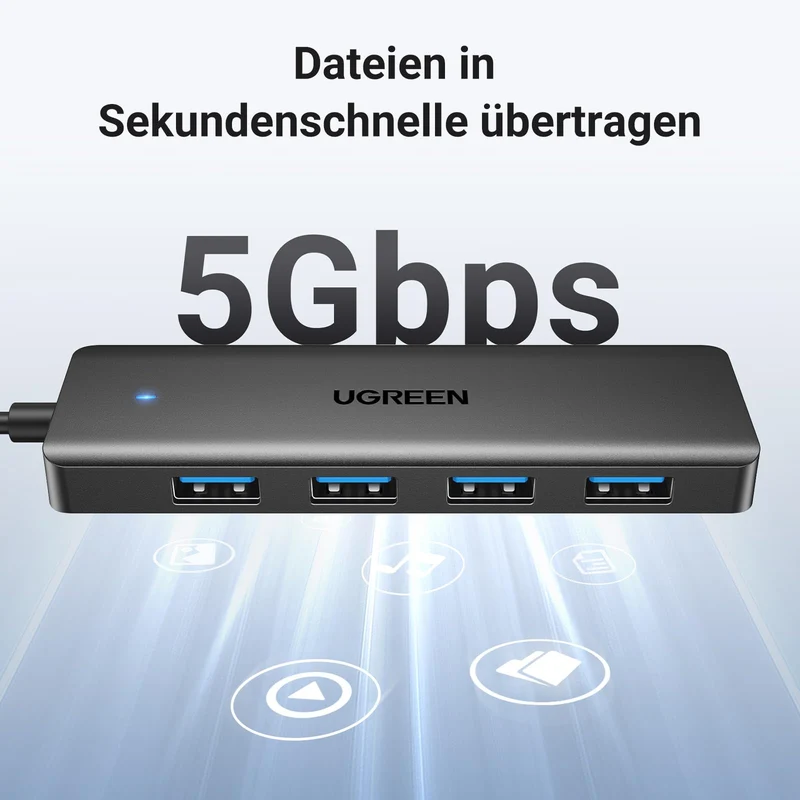 UGREEN 4-Port USB 3.0 Hub USB Verteiler Multiport Adapter 5Gbps (15cm)