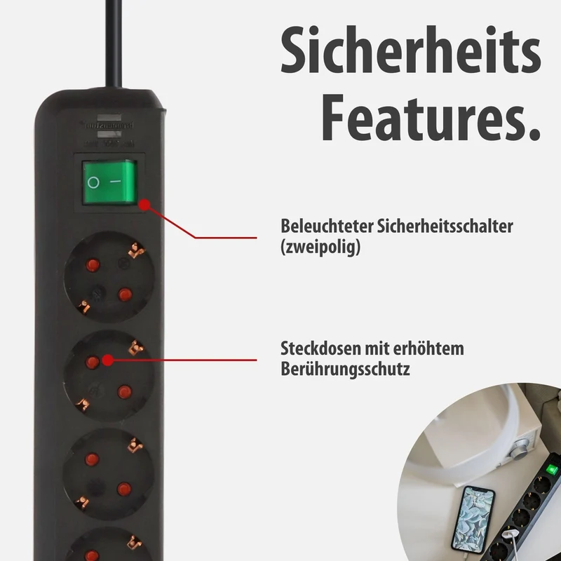 Brennenstuhl Eco-Line, Steckdosenleiste 6-Fach