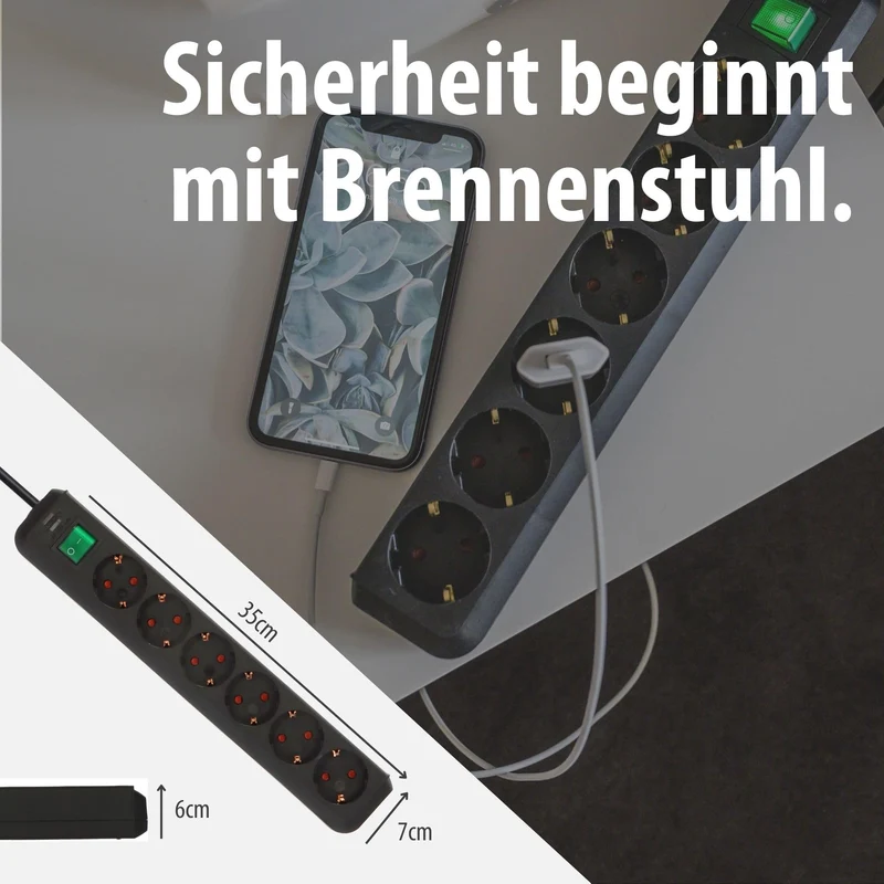 Brennenstuhl Eco-Line, Steckdosenleiste 6-Fach