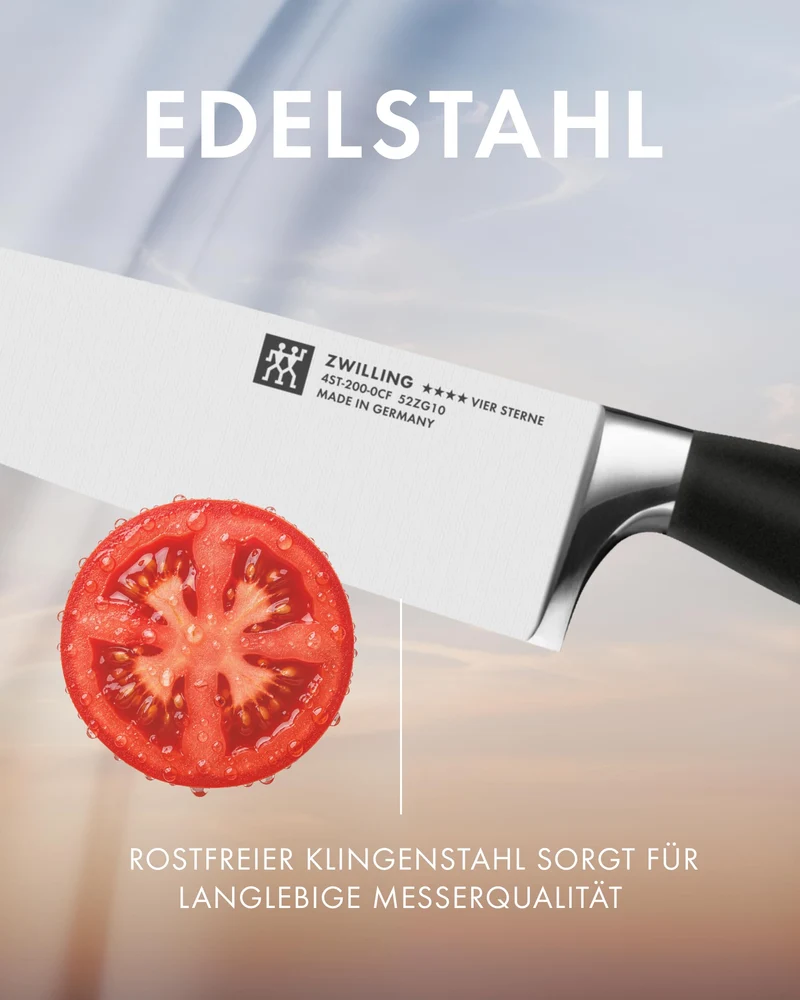 ZWILLING Vier Sterne Kochmesser 20 cm, Rostfrei, Made in Germany