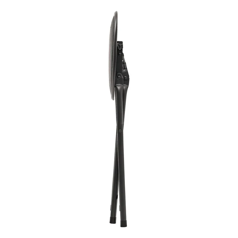5 five simply smart 5five – Runder Klapphocker, Schwarz – Breite, stabile Stahlrohre – Bequemer Sitz – Verriegelungsstift – Wohnzimmer, Küche, Schlafzimmer