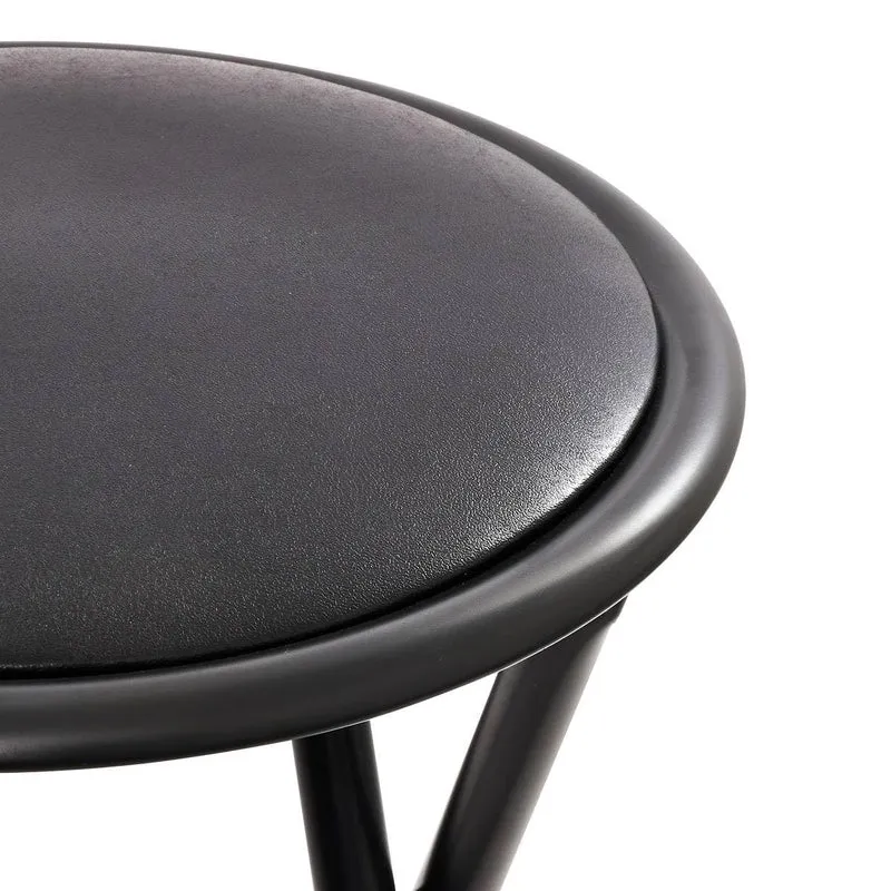 5 five simply smart 5five – Runder Klapphocker, Schwarz – Breite, stabile Stahlrohre – Bequemer Sitz – Verriegelungsstift – Wohnzimmer, Küche, Schlafzimmer