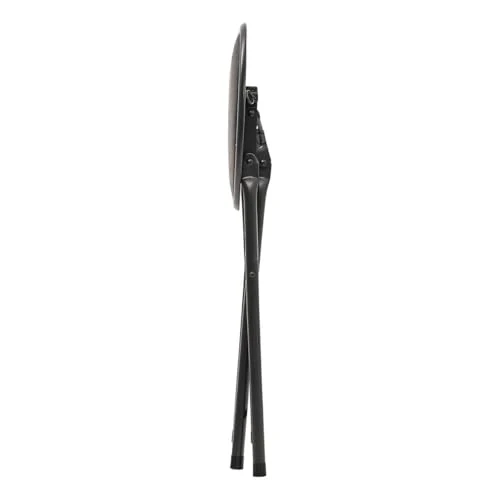 5 five simply smart 5five – Runder Klapphocker, Schwarz – Breite, stabile Stahlrohre – Bequemer Sitz – Verriegelungsstift – Wohnzimmer, Küche, Schlafzimmer