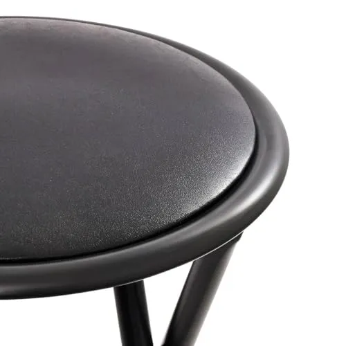 5 five simply smart 5five – Runder Klapphocker, Schwarz – Breite, stabile Stahlrohre – Bequemer Sitz – Verriegelungsstift – Wohnzimmer, Küche, Schlafzimmer