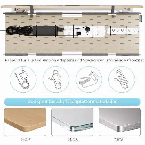 ERGO COLLECT Kabelorganisation · Grau/Khaki · 115 cm