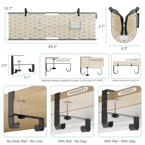 ERGO COLLECT Kabelorganisation · Grau/Khaki · 115 cm