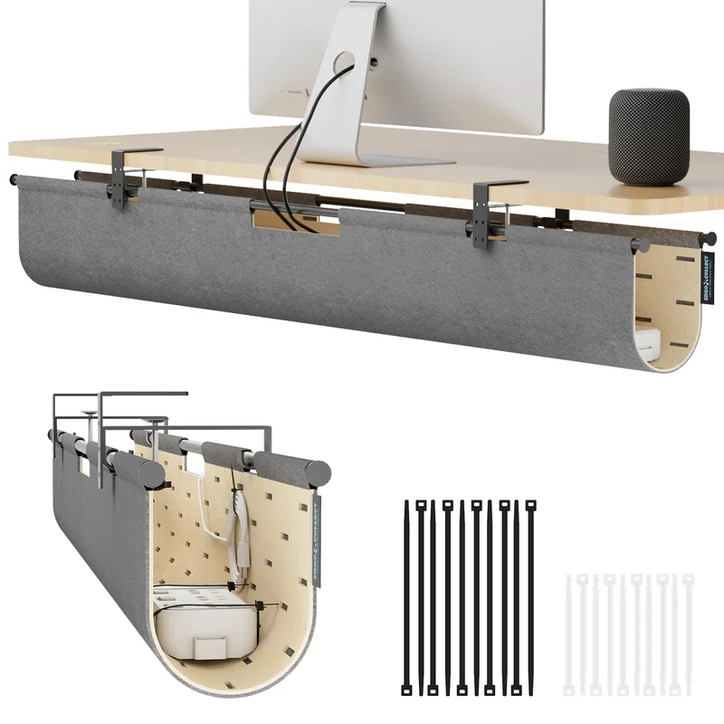 ERGO COLLECT Kabelorganisation · Grau/Khaki · 115 cm