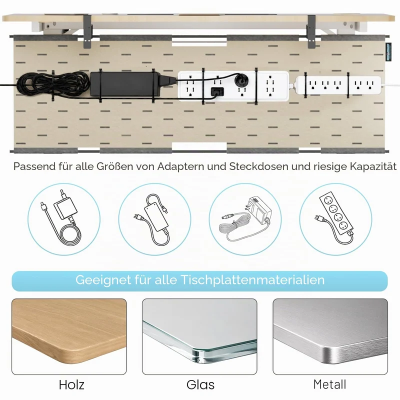 ERGO COLLECT Kabelorganisation · Grau/Khaki · 115 cm