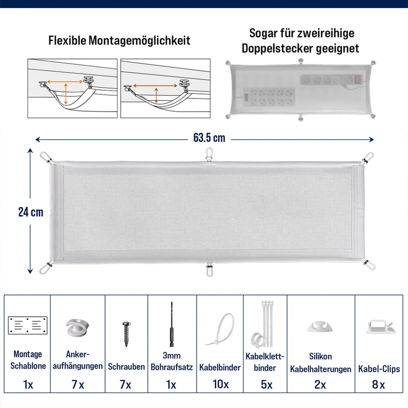 Ultimate Setup Kabelorganisation · 63,5x24 cm · Weiß